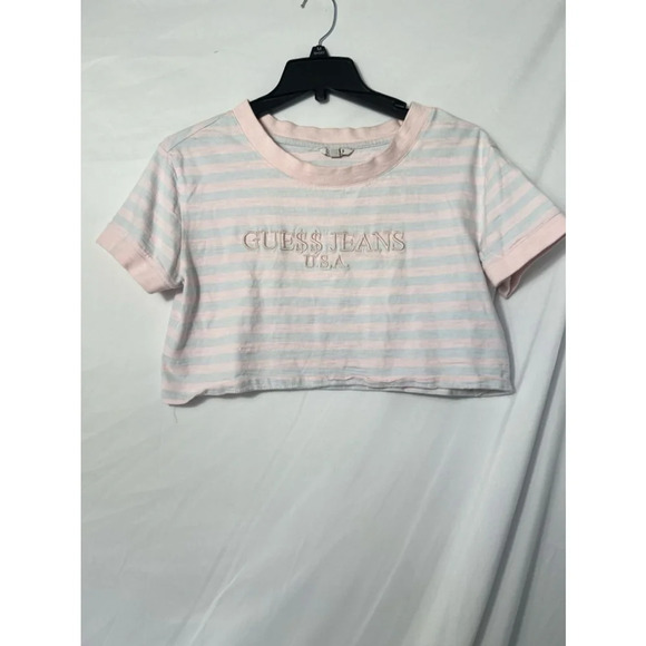 Guess x A$AP Rocky Striped Pastel Crop Top - Pink/Blue - Size M - Picture 1 of 7